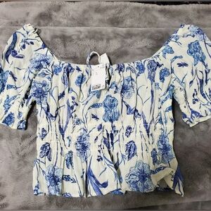 H&M Blue/White Top
